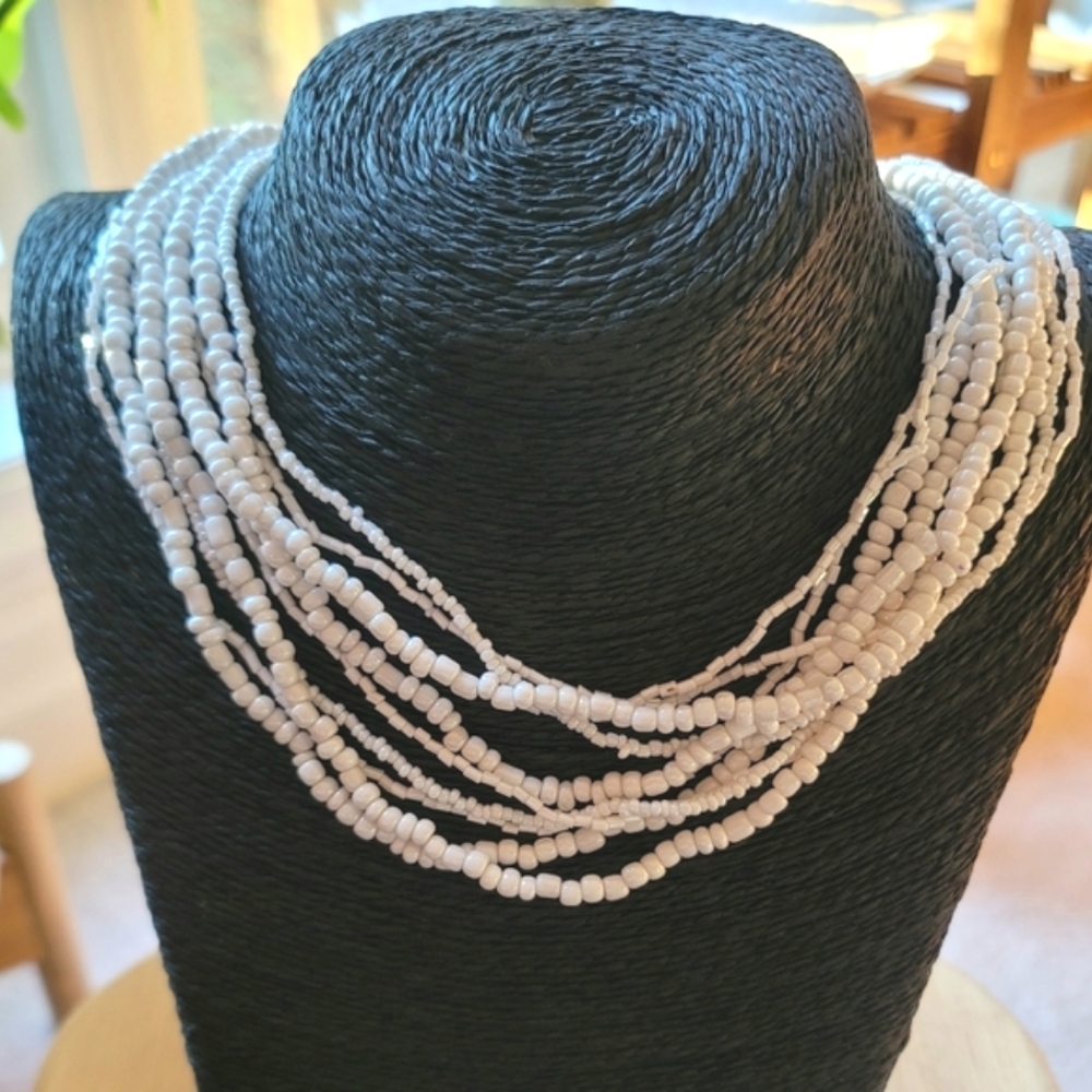 Fashion Multi-Strand Glass Beads Necklace